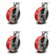 Service Caster 12 Inch Extra Heavy Duty Red Poly on Cast Iron Wheel Swivel Caster, 4PK SCC-KP92S1230-PUR-RS-4 - alternate 1